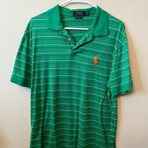 Polo by Ralph Lauren Pro Fit Green Striped Men's Shirt Big Pony Logo